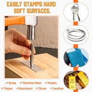 【WVH】-36 Pcs Steel Metal Stamping Set 1/8 Inch(3mm) with 50 Pcs Aluminum Plant Label Steel Number an