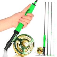 9 Inch 5/6WT Fly Fishing Rod And Reel Combo, 4-Piece Carbon Fiber Rod, Stainless Steel Guides, 5.8oz