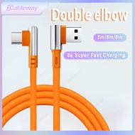 6A High Current USB Elbow Data Cable Fast Charging Cable Type C 6A Super Fast Charging Suitable for 