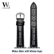 Woalmorn | Dây Đeo Da Tương Thích Apple Watch Mẫu Vảy Cá Sấu Ultra 2