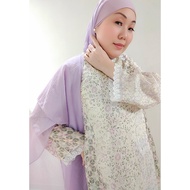 Loveaisyah Premium Batik Lilac Grey long modern Baju Kurung