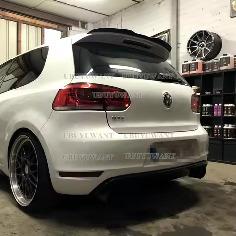 golf 6 Accessories REAR WING for Volkswagen golf 6 gti R Glosy Black ABS Plastic Roof Spoiler Wing f