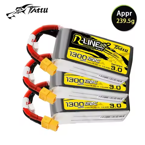 TATTU R-LINE 3.0 6S 22.2V 1300mAh 120C LiPo Battery For RC Helicopter Quadcopter FPV Racing Drone Pa