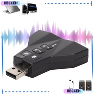 HECCEH USB Sound Card, Dual Audio Interface Independent Sound Card Virtual 7.1 Sound Card, Plug and 
