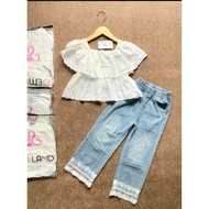 READY (7T & 8T) DEMILAND Jeans Shorts Set