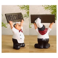 2X Home Gift Chef Decoration Chef Hands Up Welcome Sign "WELCOME" Little Chef Crafts Home Decor Coff