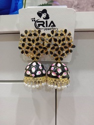 meenakari floral jimmik earrings/ indian jhumka earrings/antique jumkas/indian jimmiki earrings