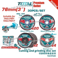 TOTAL Tools ∅3'' Cutting and grinding disc 30pcs set Suitable for TAGLI7601 TAGLI76017 - TAC97630