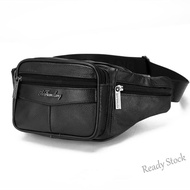 【Ready Stock】 ✷ C23 100 Genuine Leather waist bag men belt bag Multifunction sling backpack Real cowhide wallet women bag