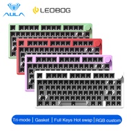 AULA LEOBOG Hi8 Aluminum BareBone Keyboard Kit 75% GASKET RGB Hot Swappable Custom Keyboard with Kno