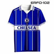 Jersey Chelsea Retro Pinstripe - Kaos Bola Klasik Vintage Pria ERFO-102