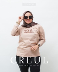 ZOLAQU ORIGINAL CREUL - KAOS WANITA SIZE LENGAN PANJANG KATUN COMBED