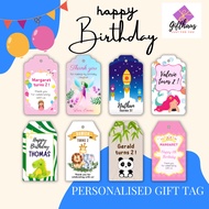 12PCS Personalised Birthday Gift Tags Custom Hang Tag Party Favor Labels Goodie Bag Label Christmas Teacher Children