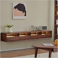 Floating Wood TV Stand with 4 Doors Wall Mounted TV Cabinet Modern Entertainment Media Console Cente