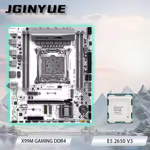 JGINYUE X99M GAMING D4 C612 Motherboard combo M-ATX For Xeon E5 2650 V4 CPU DDR4 RAM MAX 128GB offic