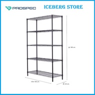 PROSPEC-PSS002 ชั้นวางของปรับระดับได้ 4-5 ชั้น 120x40x165 cm. สีดำ PSS002-P