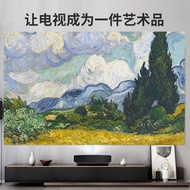 10 Van Gogh painting tapestry TV Dust Cover Elastic Hanging TV Cover Cloth remote control Computer cover 22 24 32 27 37 38 39 40 43 46 50 52 55 58 60 65 70 75 80 85inch smart tv