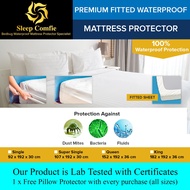 Fitted Waterproof Mattress Protector (free Pillow Protector) LAB TESTED WITH NEW CERTIFICATES