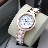Jam Tangan Wanita Alexandre Christie AC2299BF Rose Gold Keramik Putih