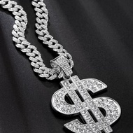 MS Dollar Dollar US Dollar Necklace Full Diamond American Hip Hop hiphop Pendant Trendy High-End Ruf