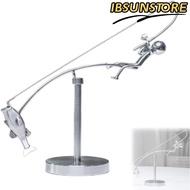 IBSUNSTORE Kinetic Fishing Sculpture, Handmade Gift The Fisherman Balancing Sculpture, Creative Desk