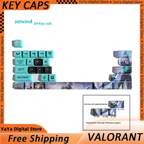 Valorant Keycaps Oem Profile 14key Mini Set Pbt Dye Sub Keycaps Phoenix Reyna Fade Neon Gekko Sage R