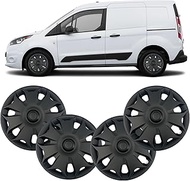 Hubcaps Wheel Covers 4pcs Black Snap-on Direct Replacement for Ford Transit Connect 2014 2015 2016 2