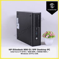 HP Elitedesk 800 G1 SFF Intel Core i7-4770 4GB DDR3 RAM 500GB HDD Refurbished Desktop PC