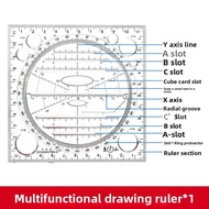 JIELI | Multi-functional Drawing Ruler Set Rotatable Quick Circle Drawing Ellipse Template Ruler Mea