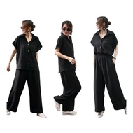 Forwarding A Set Short-Sleeved Shirt Long Pants Ruffled Fabric Chest Size 44"