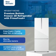 (New Launch) Panasonic Premium Bottom Freezer 2D Refrigerator with PrimeFresh+ NR-BX471WGWS