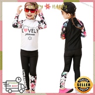Kids Long-sleeved Swimming Suit Girls Boys 2 piece Swim Suit Set Muslimah Style Swimsuit Baju Renang