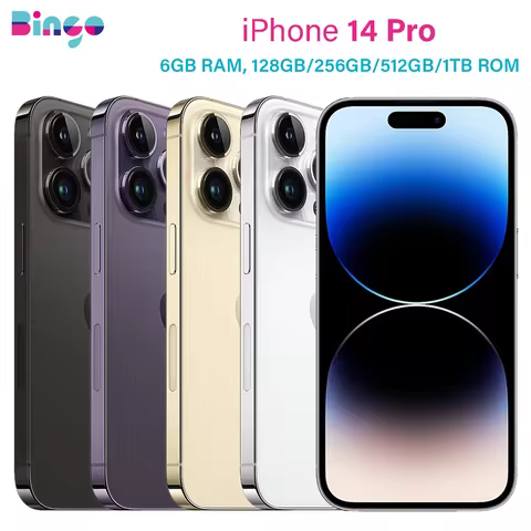 iPhone 14 Pro A2650 128/256/512GB ROM 6GB RAM 6.1" Genuine Super Retina OLED Face ID A15 5G Dual eSI