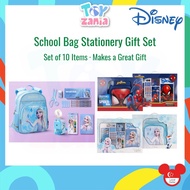 [TOYZANIA] School Bag Stationery Gift Set Box of 10 Children Preschool Elementary Education Spiderman Boy | Frozen Girl
