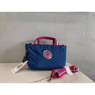 Kipling HB6608 Top Version Small Size Handbag Shoulder Bag Crossbody Female Blue Silver Label