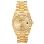 Rolex Rolex President Day-Date 'Bark' (Reference 18248). A yellow gold automatic wristwatch with dat