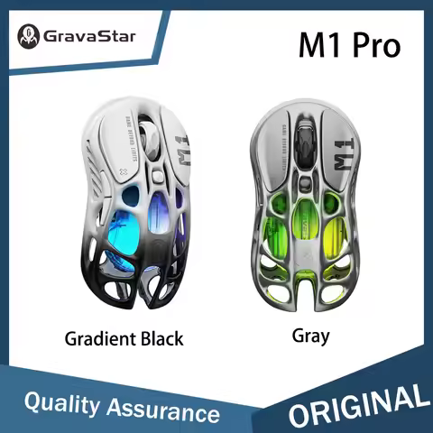 GravaStar M1 Pro Gaming Mouse Magnesium Alloy 26,000 DPI PAW3395DM Sensor Support Wired/2.4GHz/BT, U