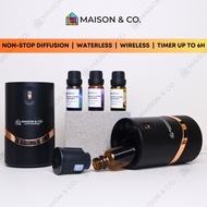 Maison & Co. TITANIUM Black Aroma Nebulizer | Wireless Waterless Diffuser Pure Essential Oil Aroma