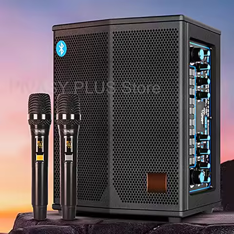 5.2 Bluetooth Speaker 200W Peak Sound Box 8ohm Portable Speaker UHF Microphone Audio For Outdoor Kar