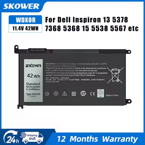42Wh WDX0R Laptop Battery for Dell Inspiron 13 5000 5368 5378 7368 7378 14 7000 7460 15 5565 5578 75