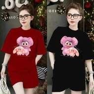 Large size women's clothing Set, loose fit, cotton summer clothing Set for home wear with 2 owls pri