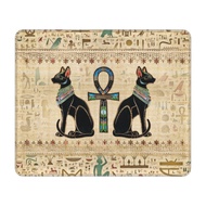 ㍿► Personalized Design Gamer Mouse Pad Rubber Base Egyptian Cats And Ankh Cross Mousepad Computer Ho