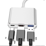 Hub Type C 3 trong 1 to HDMI cho Macbook/Laptop Hub chuyển type C sang HDMI Cổng chuyển đổi Type C