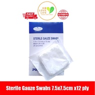 Sterile Gauze Swab 7.5cm x 7.5cm x 12ply 20POUCHES/BOX