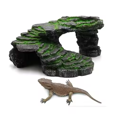 Reptiles Hide Resin Landscape Rock Basking Platform Calciums Supplements