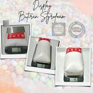 Styrofoam granules 45 grams 23 grams 7 grams