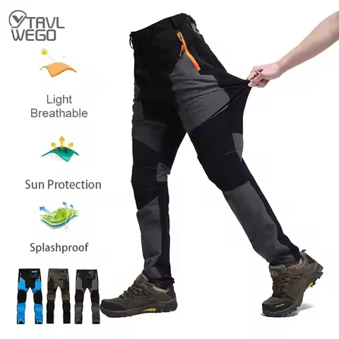 Men Summer Hiking Pants Wear-resistant Water Splash Prevention Quick Dry UV Proof Elastic Thin Campi