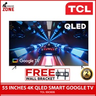 TCL 55C635 / 4K QLED TV / Google TV / Tcl Smart Android Led TV /  Voice Control  / with wall bracket / TCL