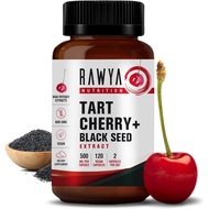 RAWYA Nutrition Tart Cherry Extract with Black Seed Oil (Nigella Sativa) - Wellness Supplement - 500