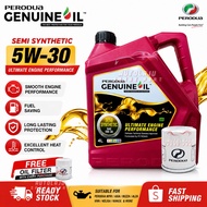 [FREE OIL FILTER] PERODUA 5W-30 5W30 SEMI SYNTHETIC OIL MINYAK HITAM MYVI ALZA AXIA BEZZA LAGI BEST 